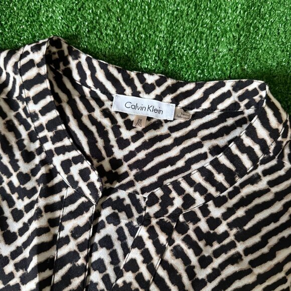 Calvin Klein Long Sleeve Button Front Mandarin Collar Tunic Shirt Plus Size 2X - Picture 8 of 12